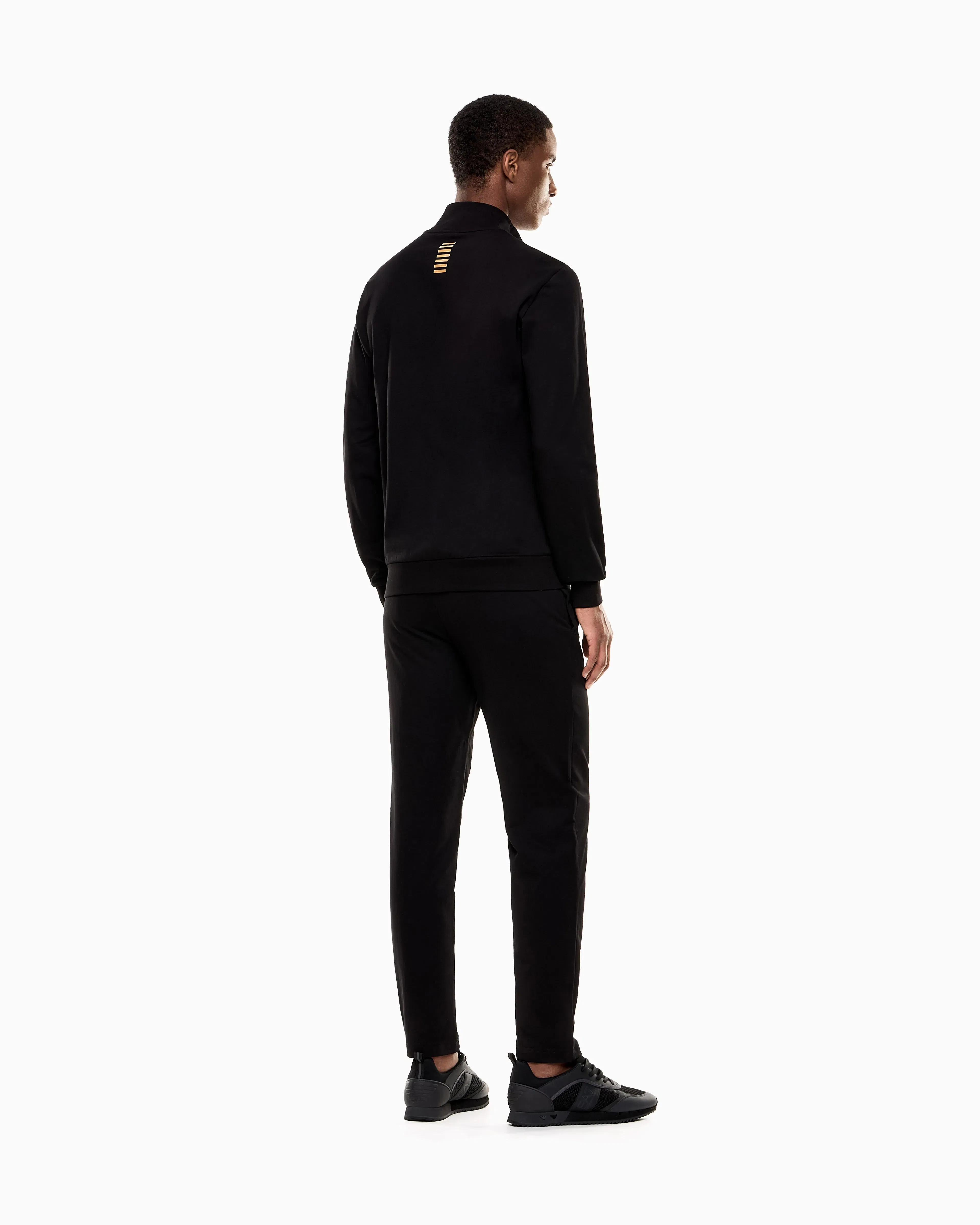 EA7 Cotton suit with a stand collar and zip Core Identity