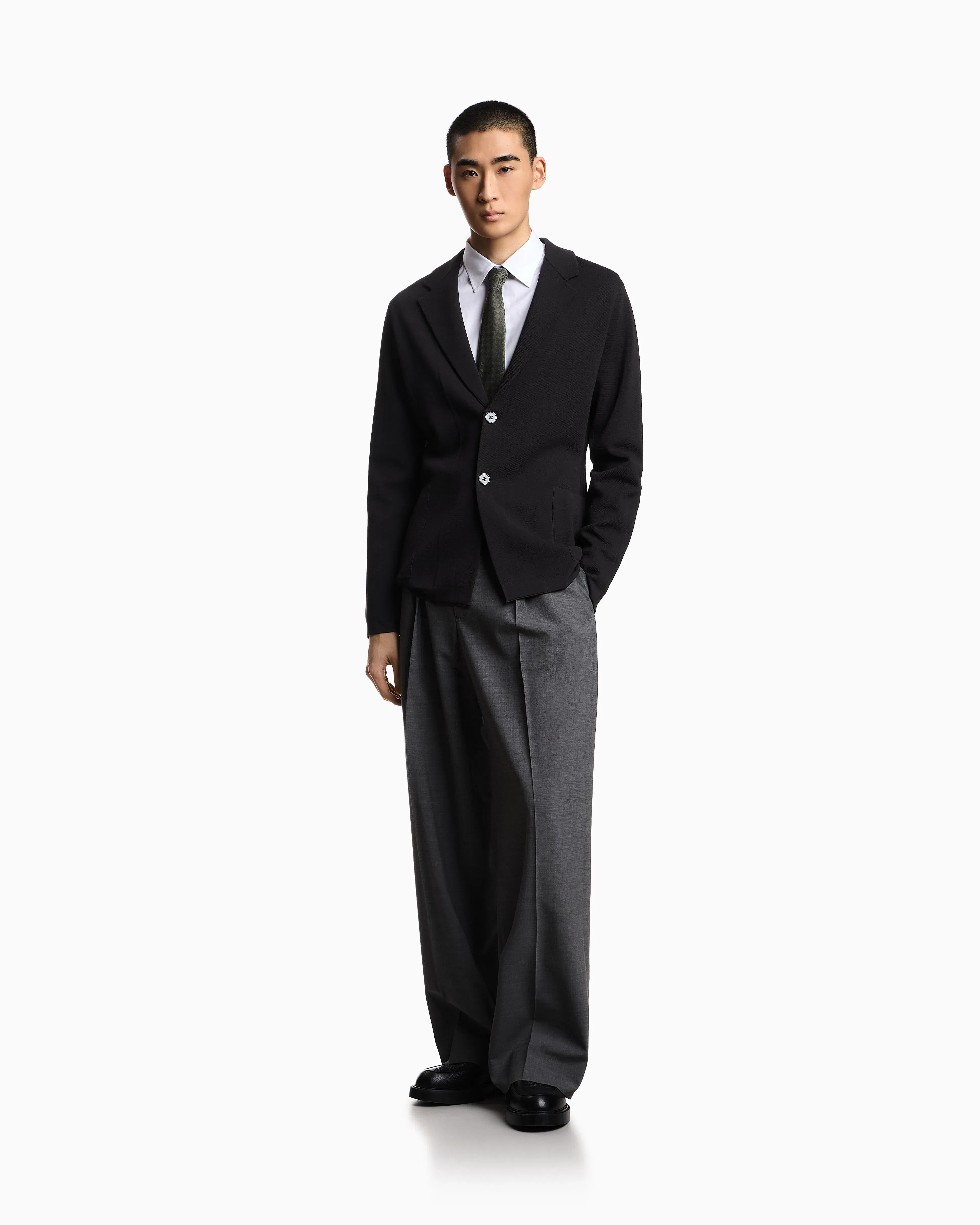 Emporio Armani Icon knitted, single-breasted jacket