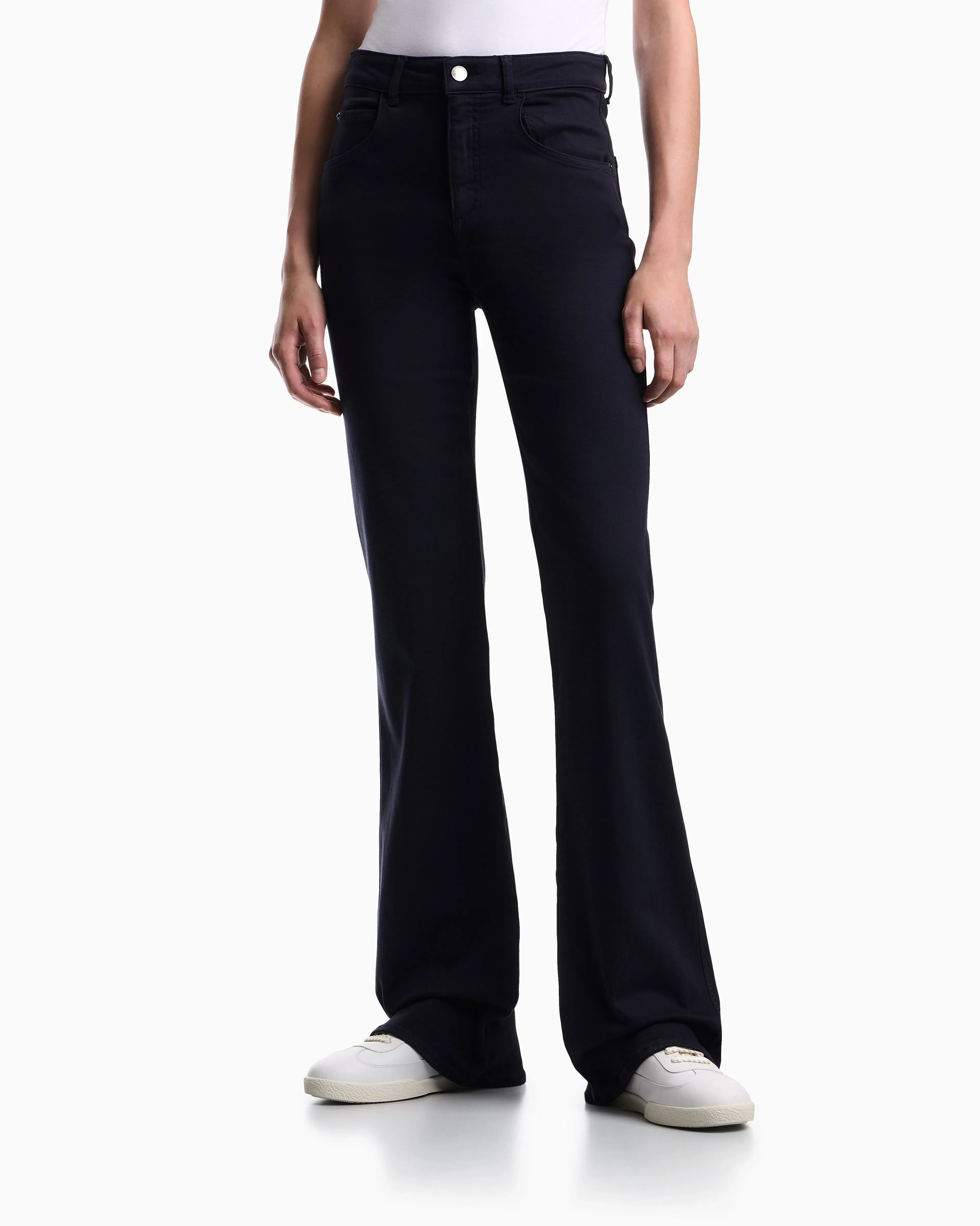 Emporio Armani J9D mid-rise jeans with a flared hem in a garment-dyed viscose blend
