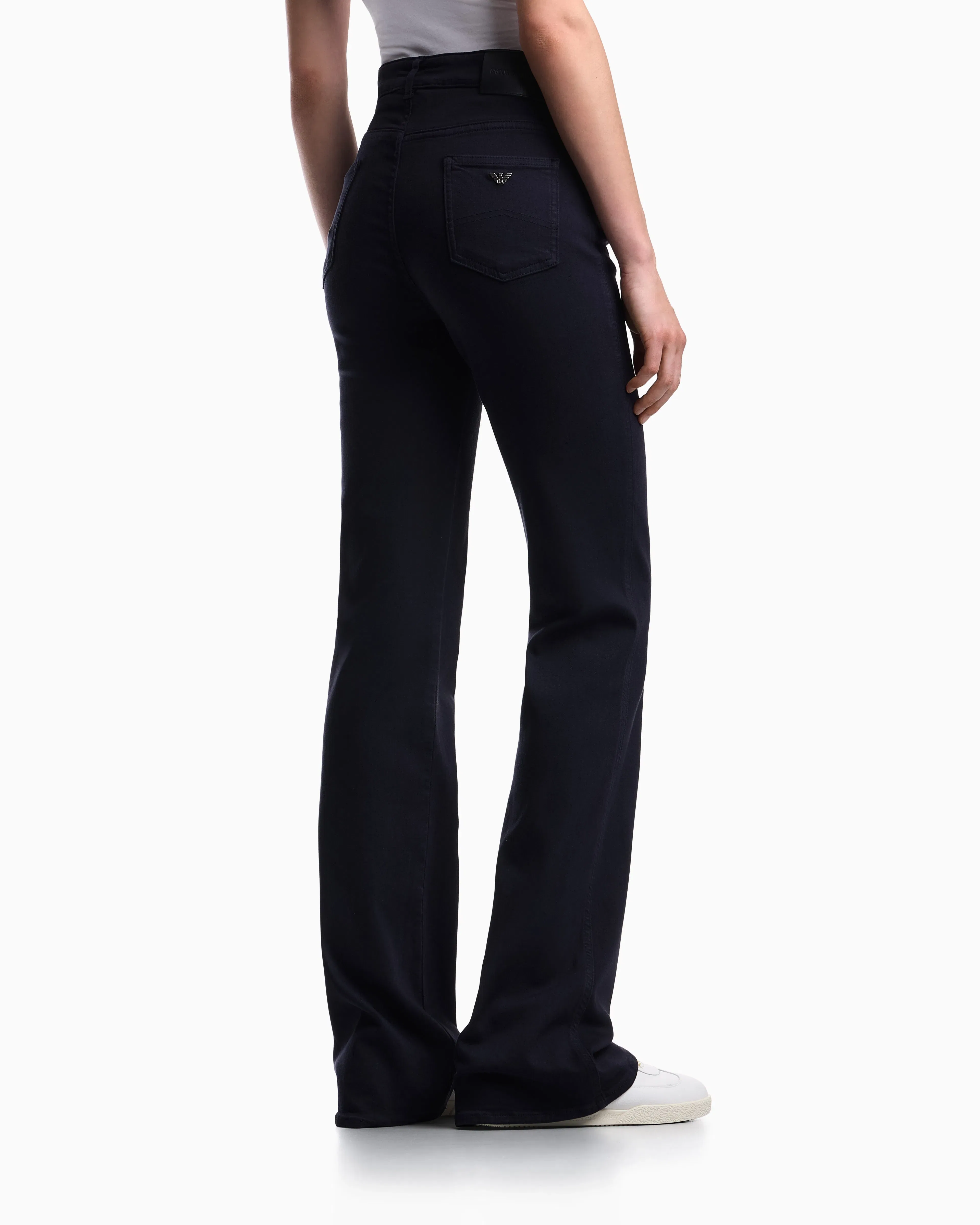 Emporio Armani J9D mid-rise jeans with a flared hem in a garment-dyed viscose blend