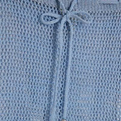 Blue Knit Midi Beach Skirt
