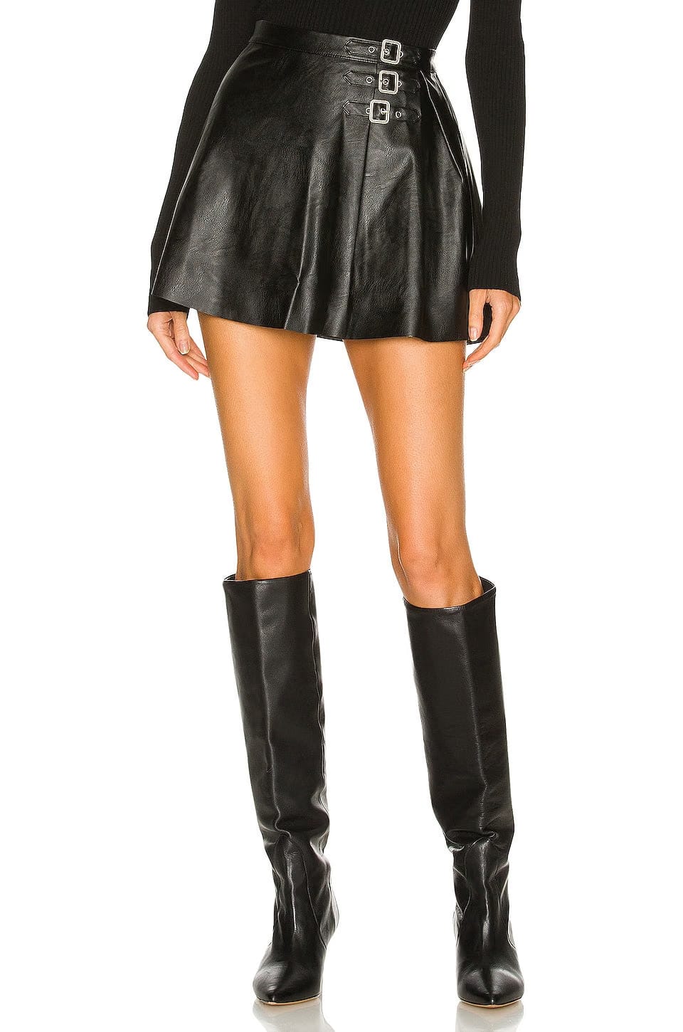 SUPERDOWN Jasmine Buckled Skirt in Black