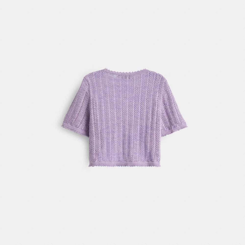 Restored Cropped Knit Button Up Top