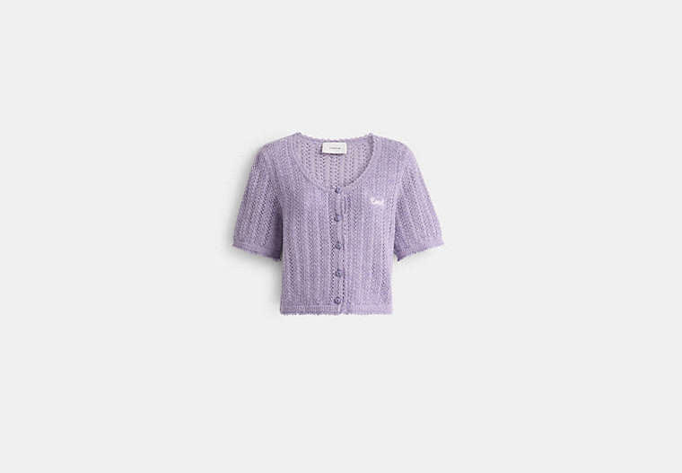 Restored Cropped Knit Button Up Top