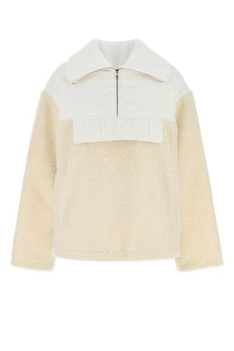 Beige Two-tone Blend Padded Jacket