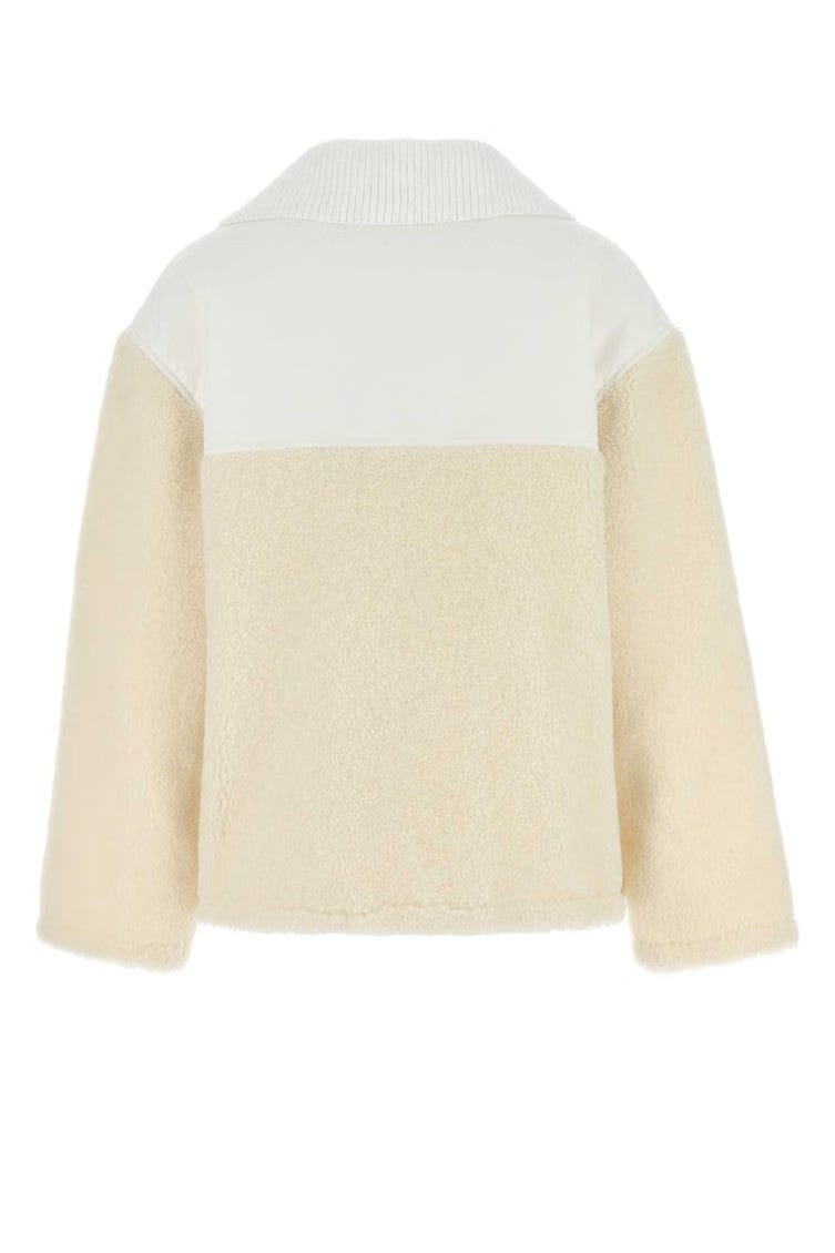 Beige Two-tone Blend Padded Jacket