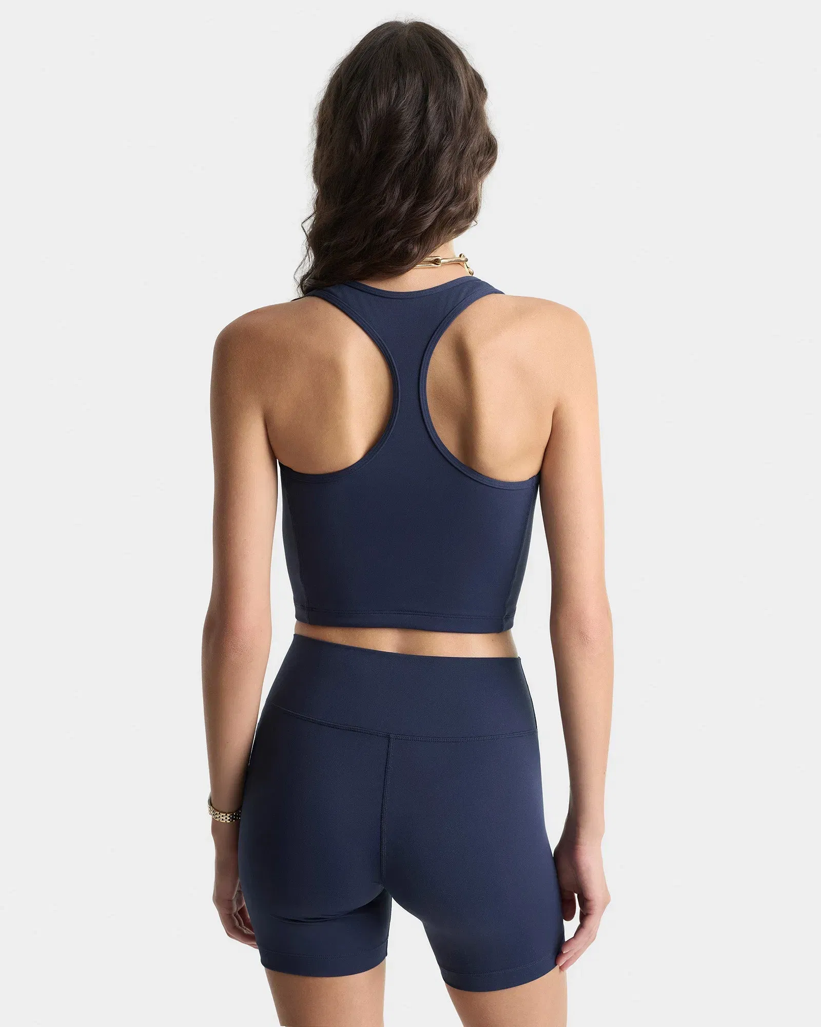 Signature Logo Biker Short - Navy/White