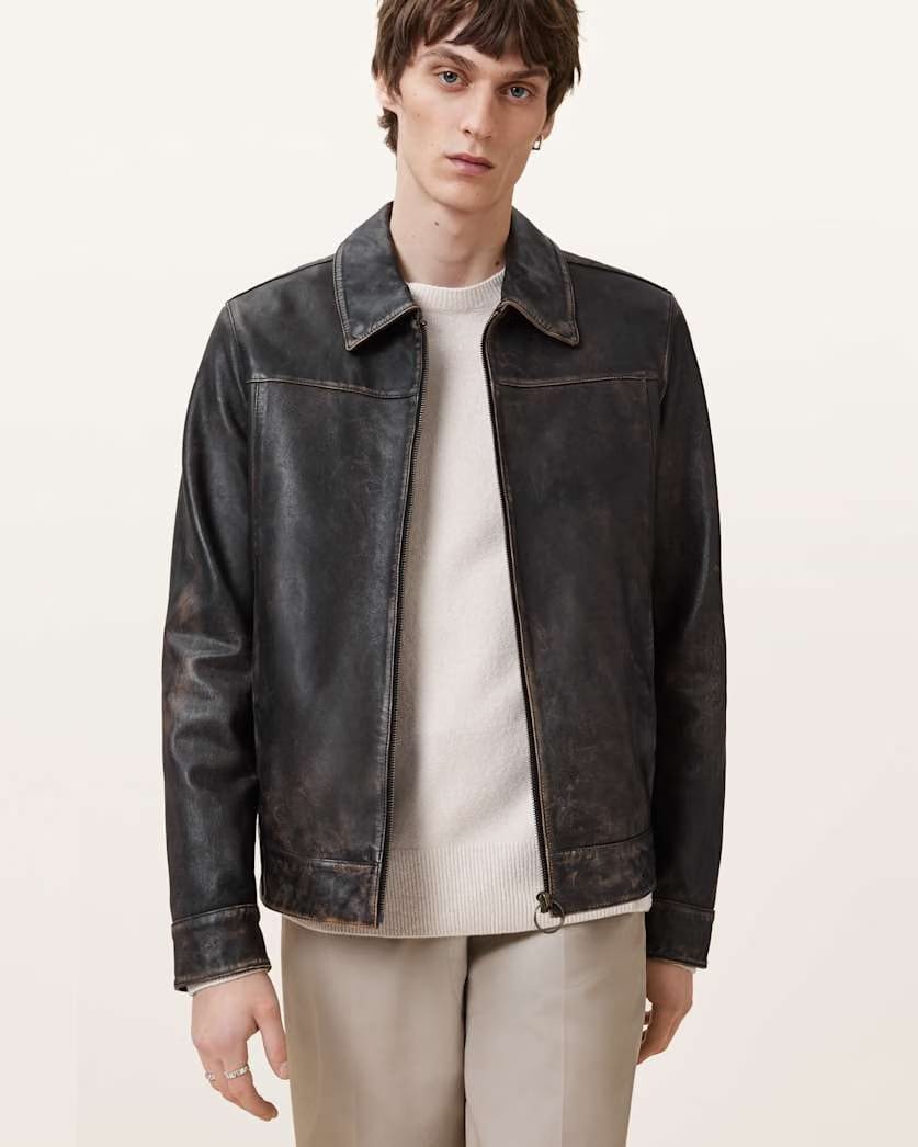 AllSaints Statten Ramskull Crew Neck Sweater Black