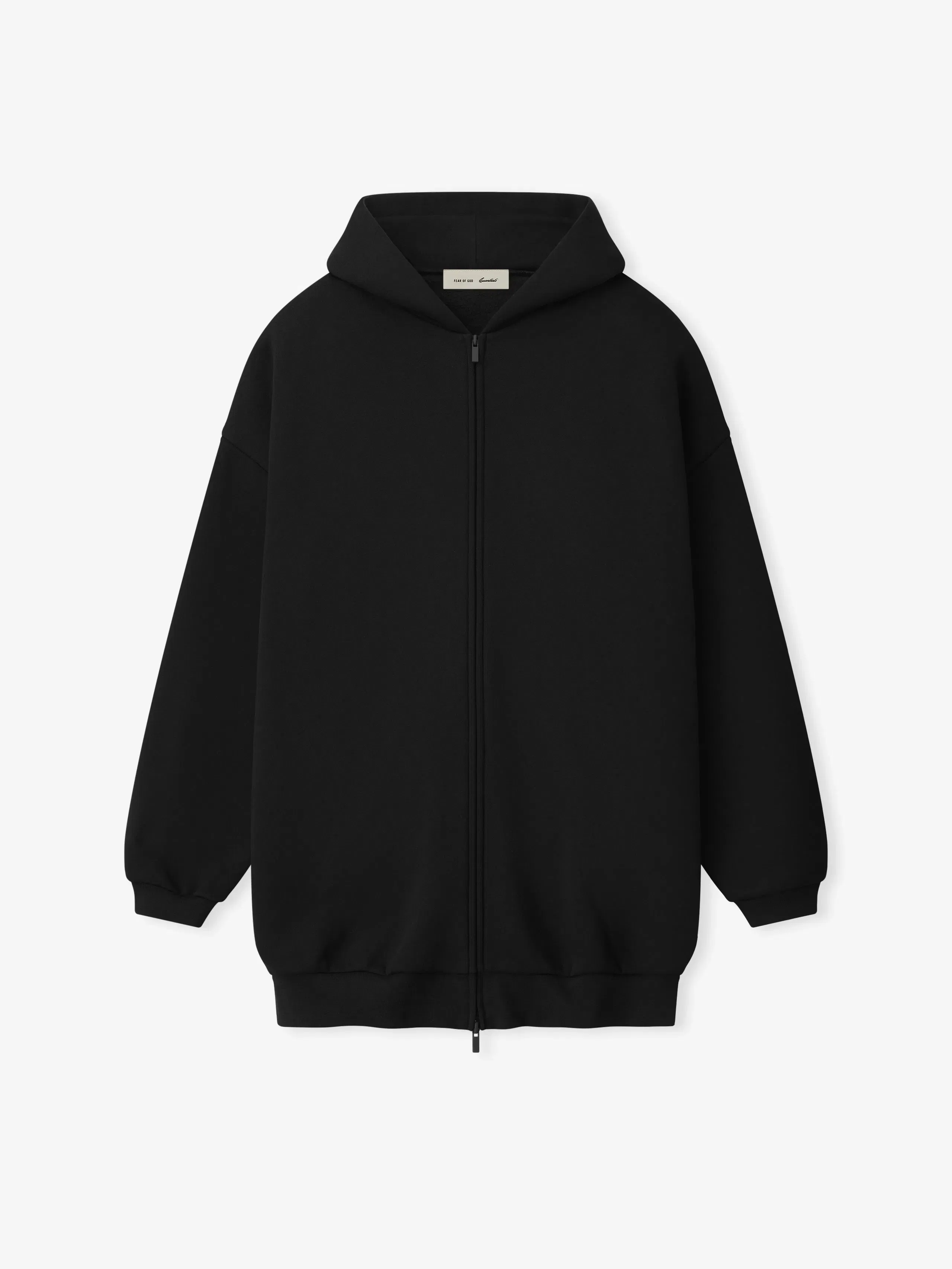 Essentials Property Lounge Long Zip Hoodie Black