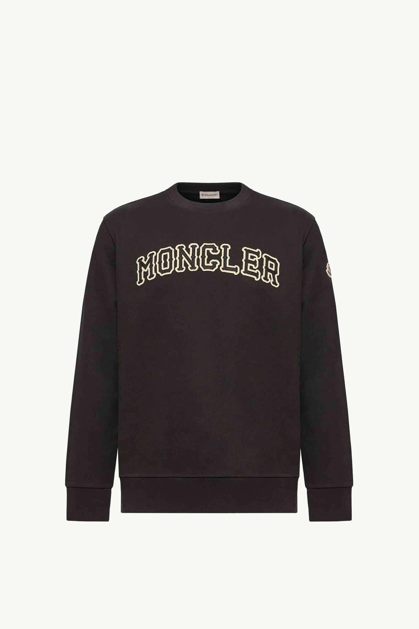 Moncler Logo Cotton Sweatshirt Black Black