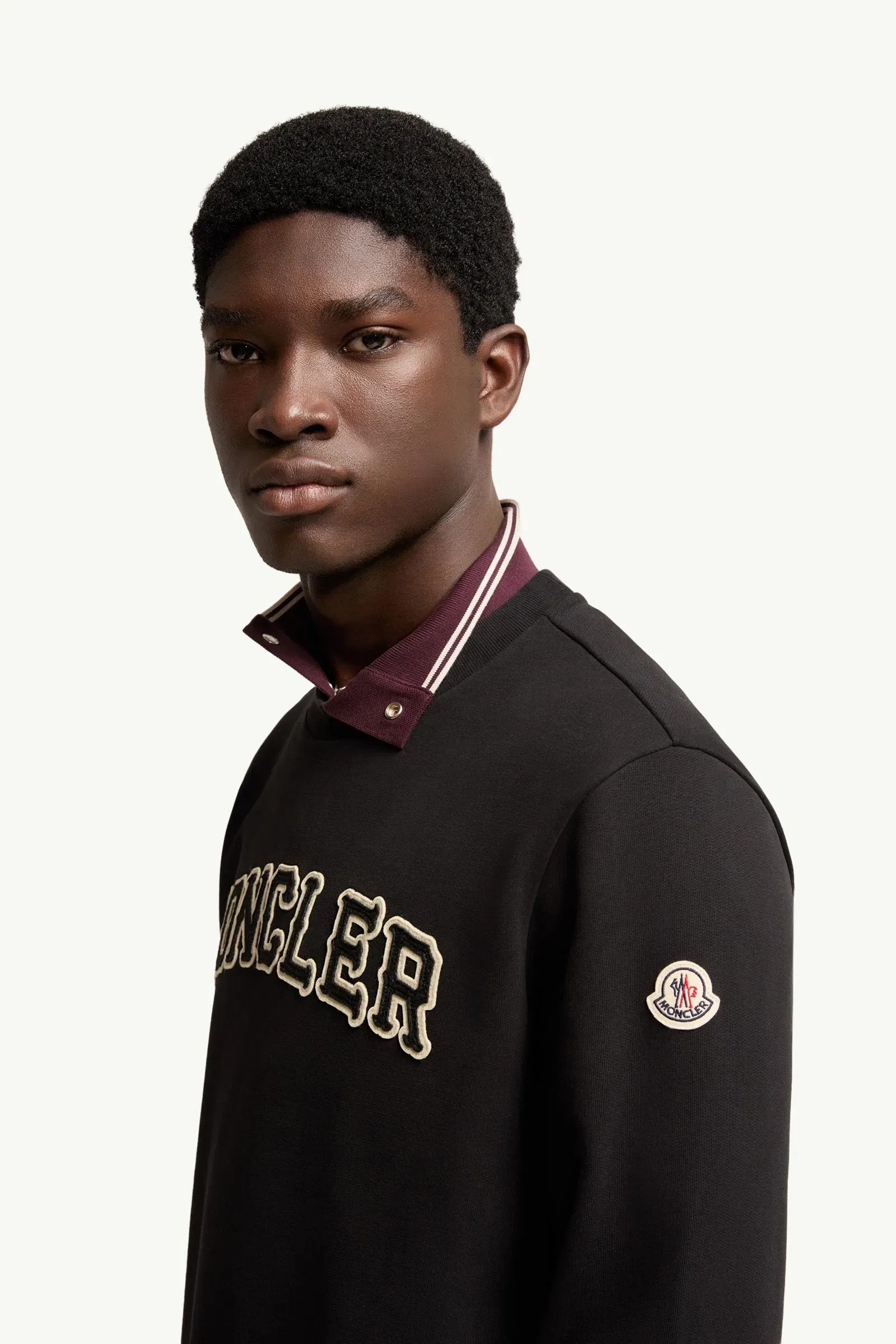 Moncler Logo Cotton Sweatshirt Black Black