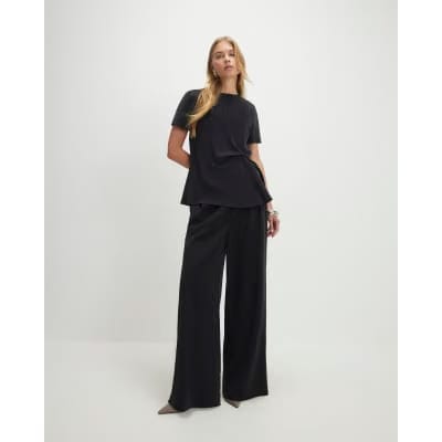 Black Straight Leg Trousers