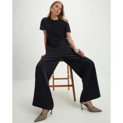 Black Straight Leg Trousers