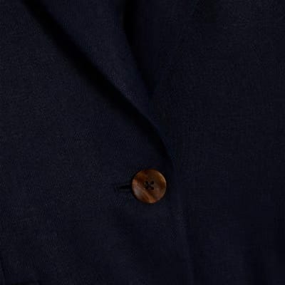 Navy Linen Look Blazer