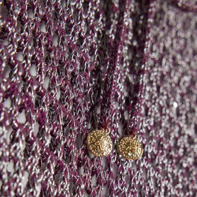 Purple Metallic Knit Beach Tunic