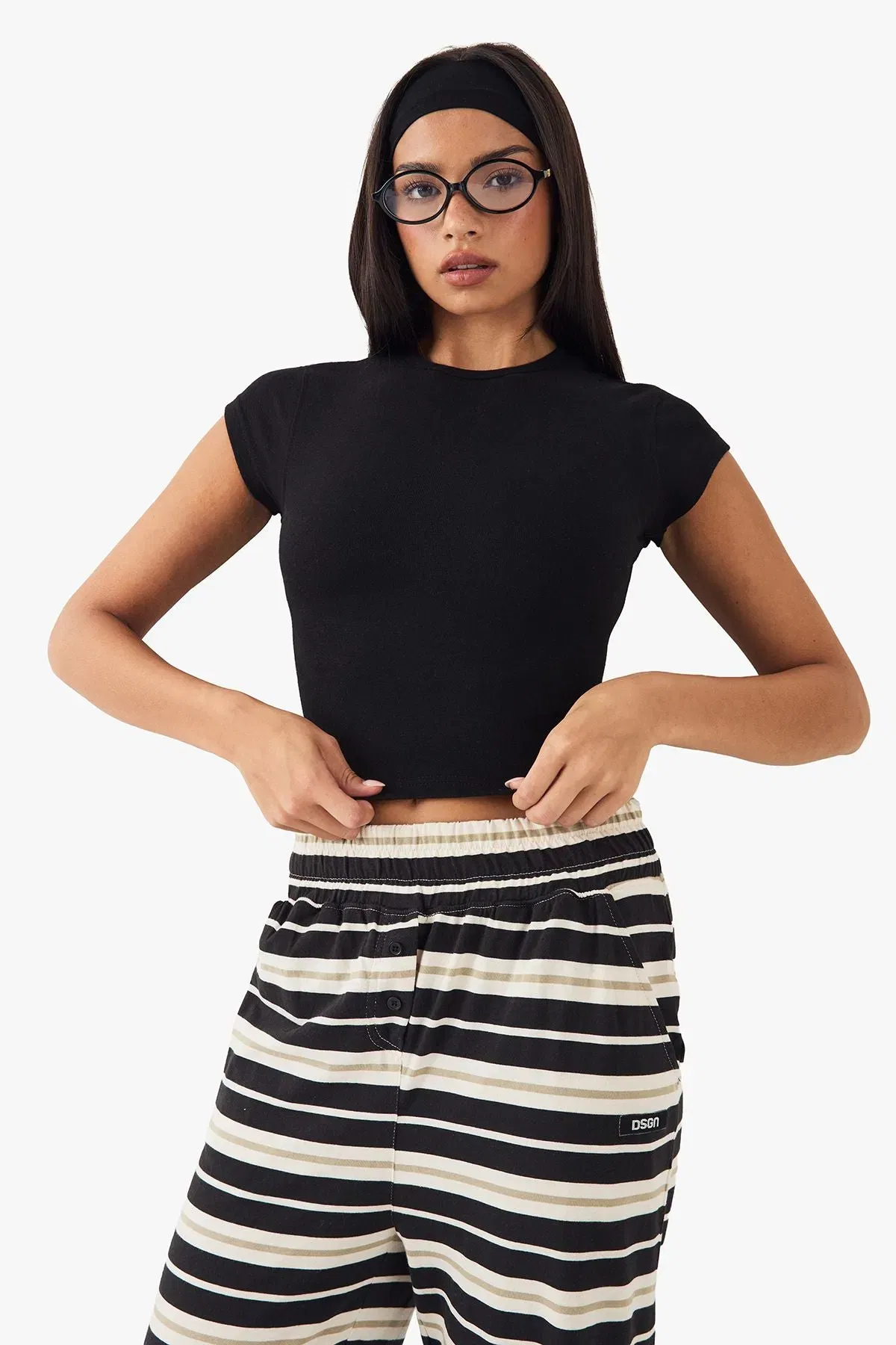 DSGN Studio Embroidered Short Sleeve Top