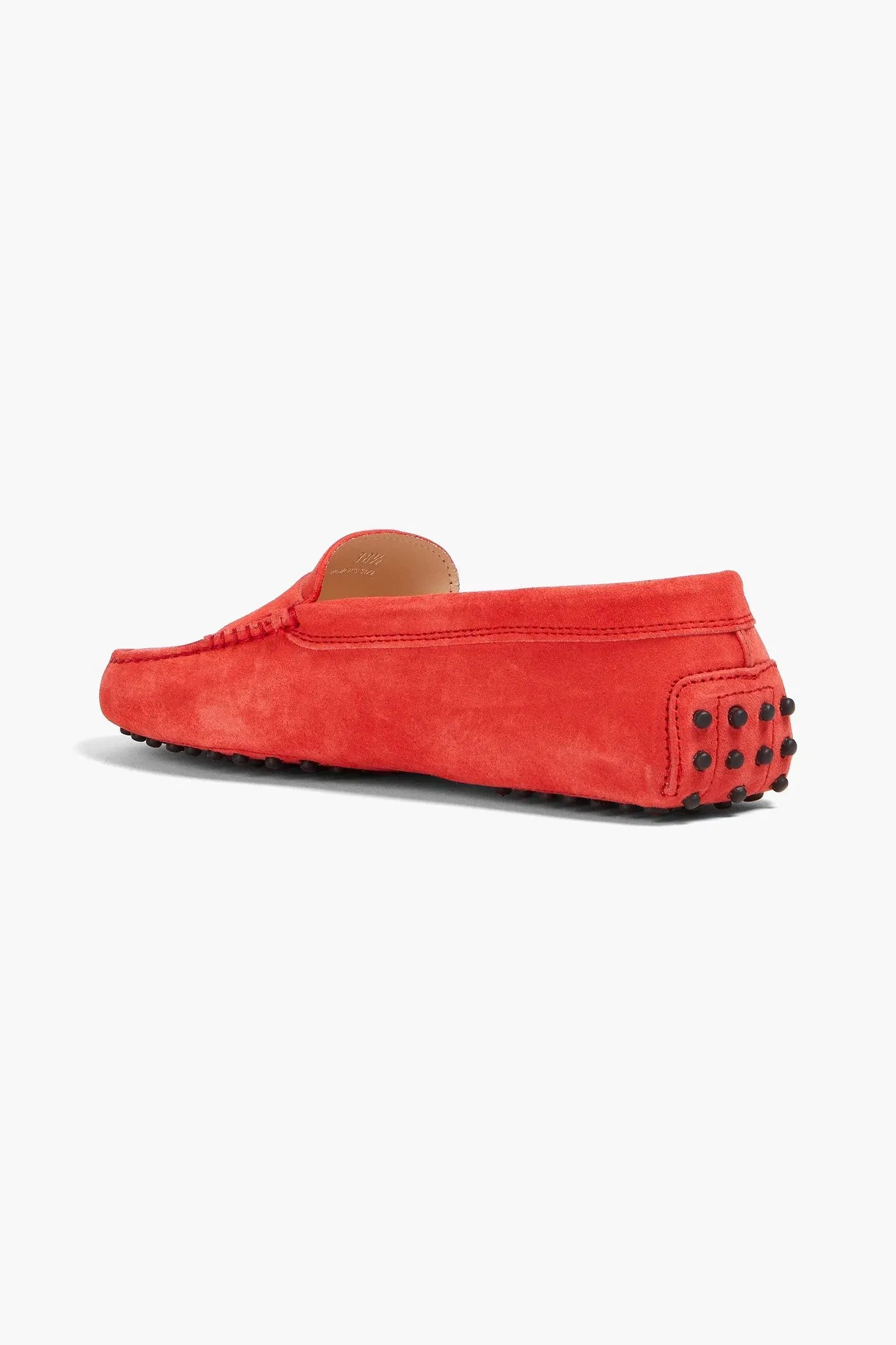 Tod's Gommino Suede Loafers Tomato Red Women's