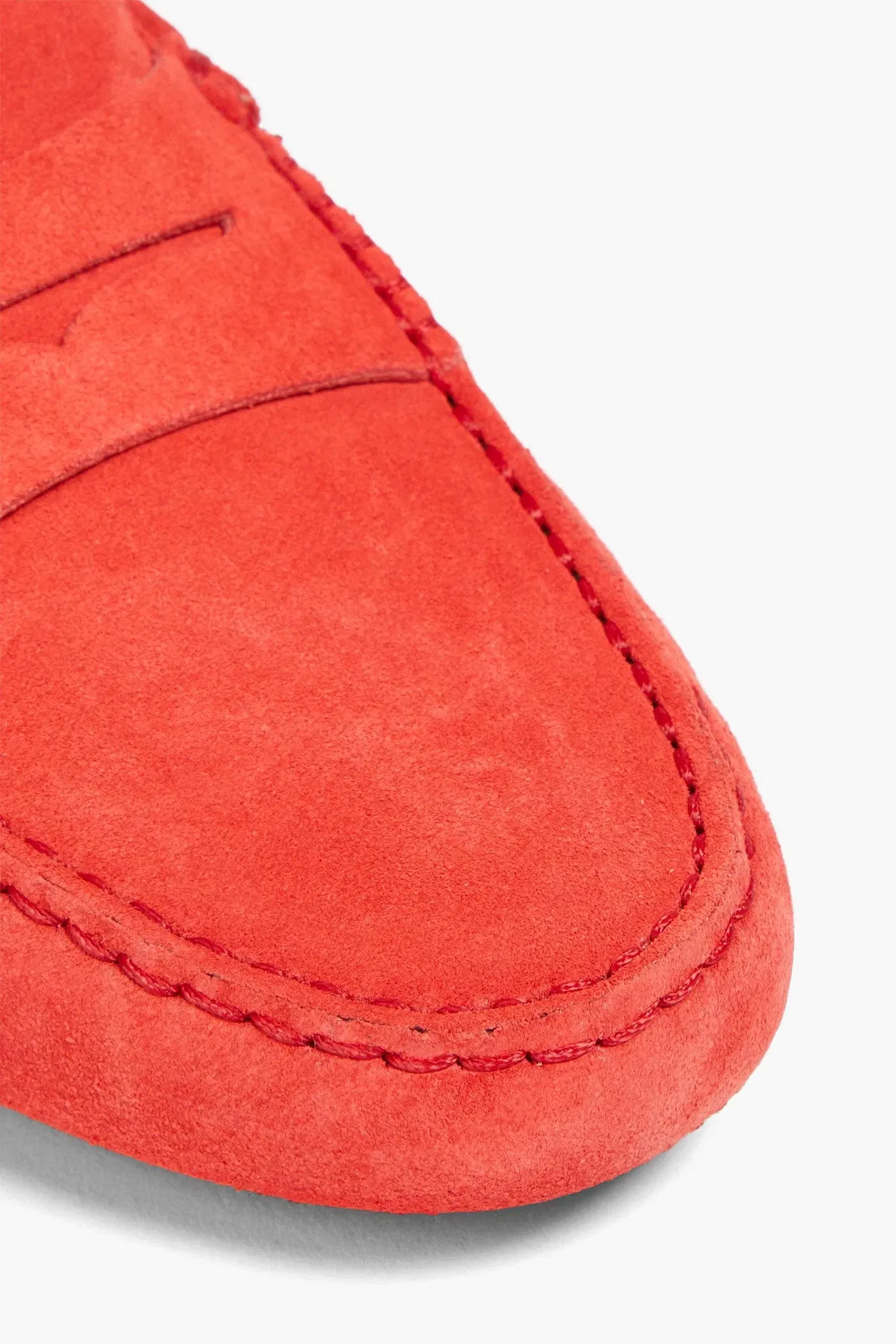 Tod's Gommino Suede Loafers Tomato Red Women's