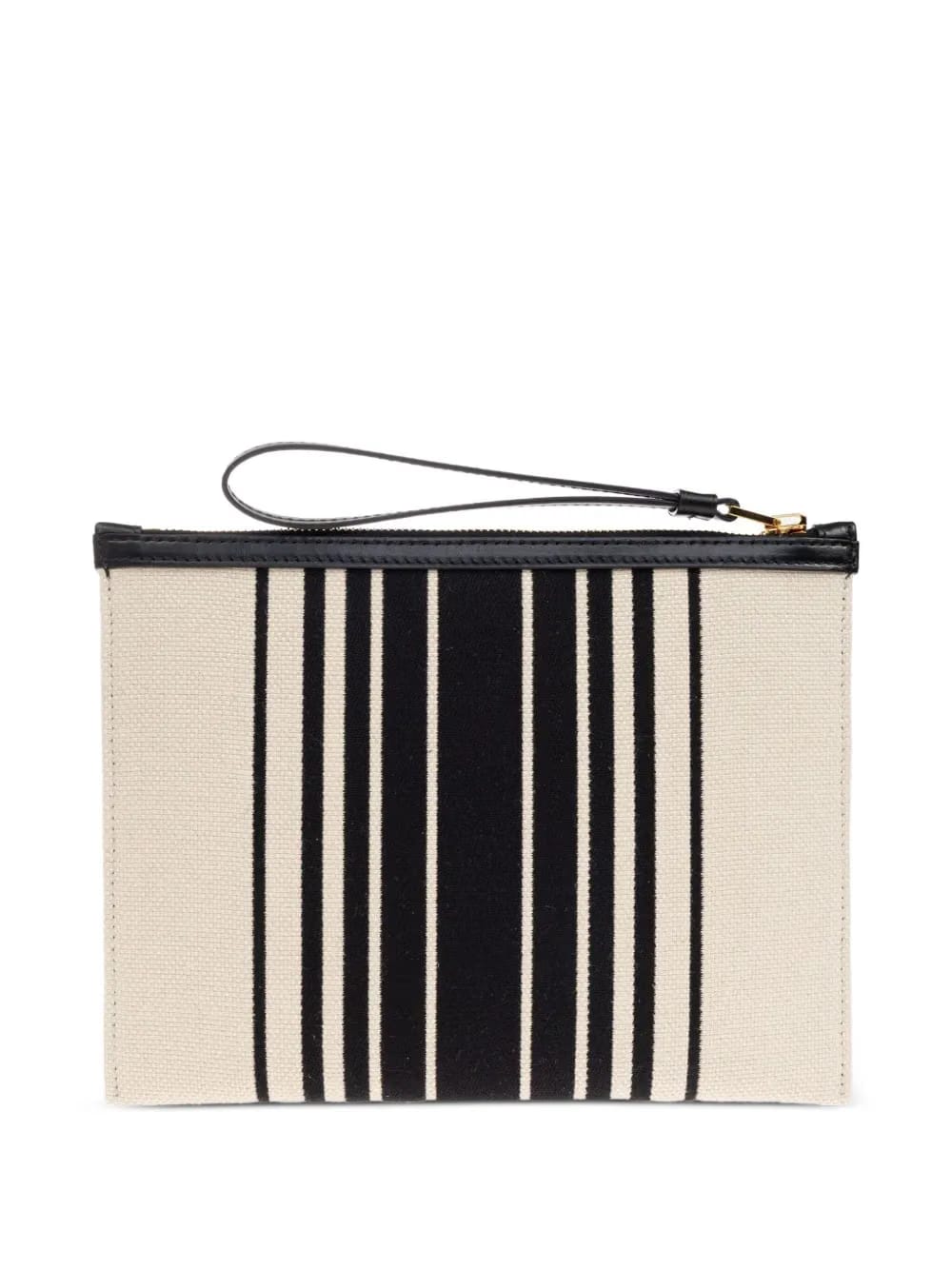 striped canvas clutch