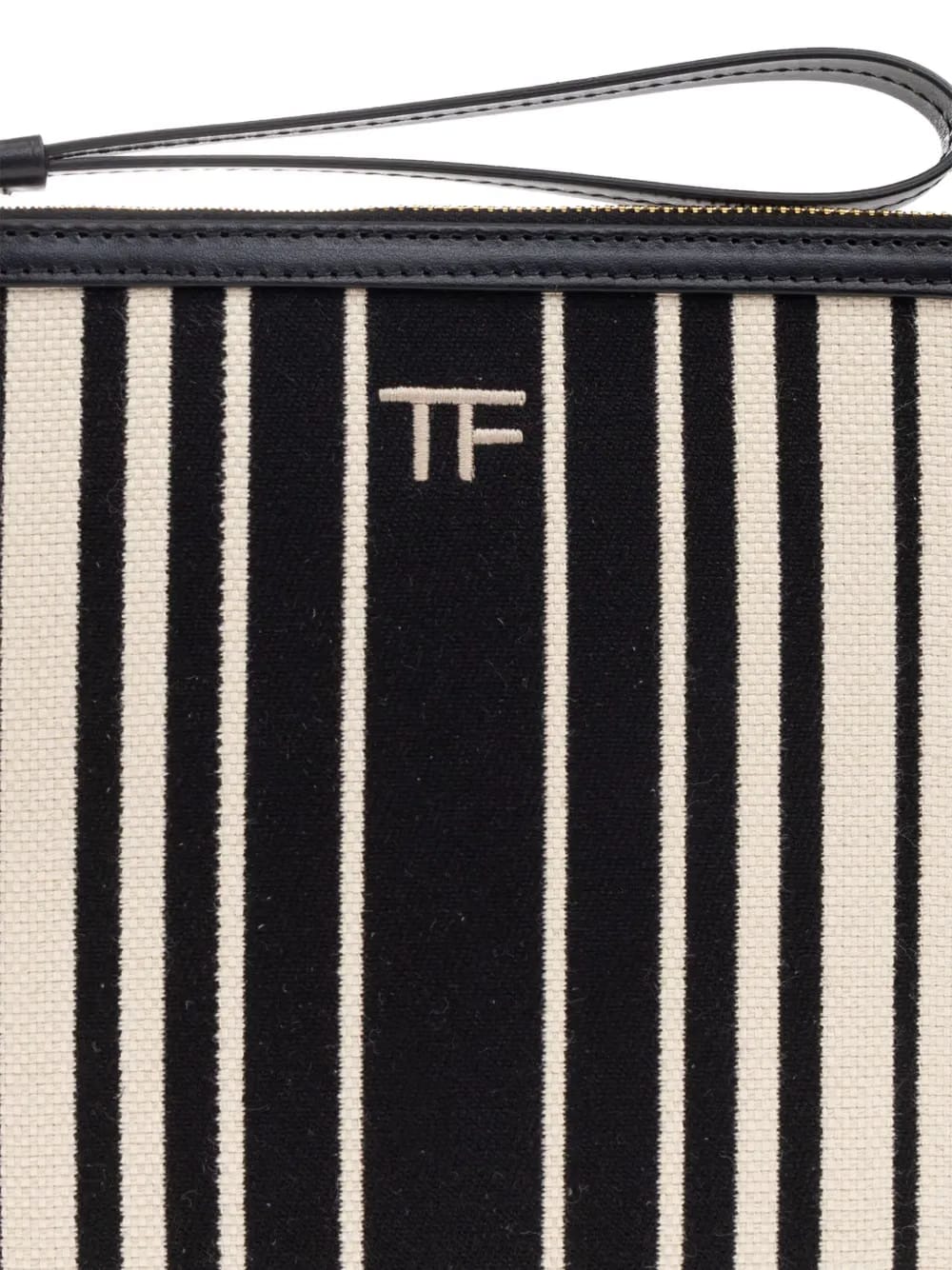 striped canvas clutch