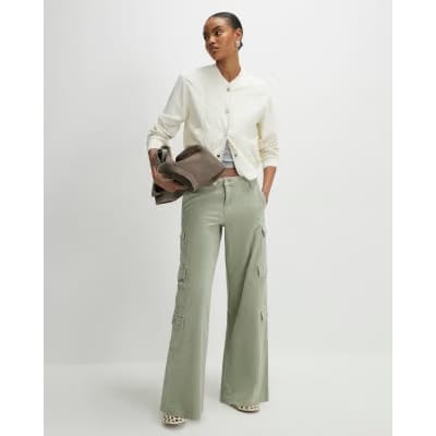 Cream Linen Bomber Jacket