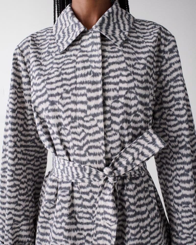Modern Feathers Belted Trench Coat