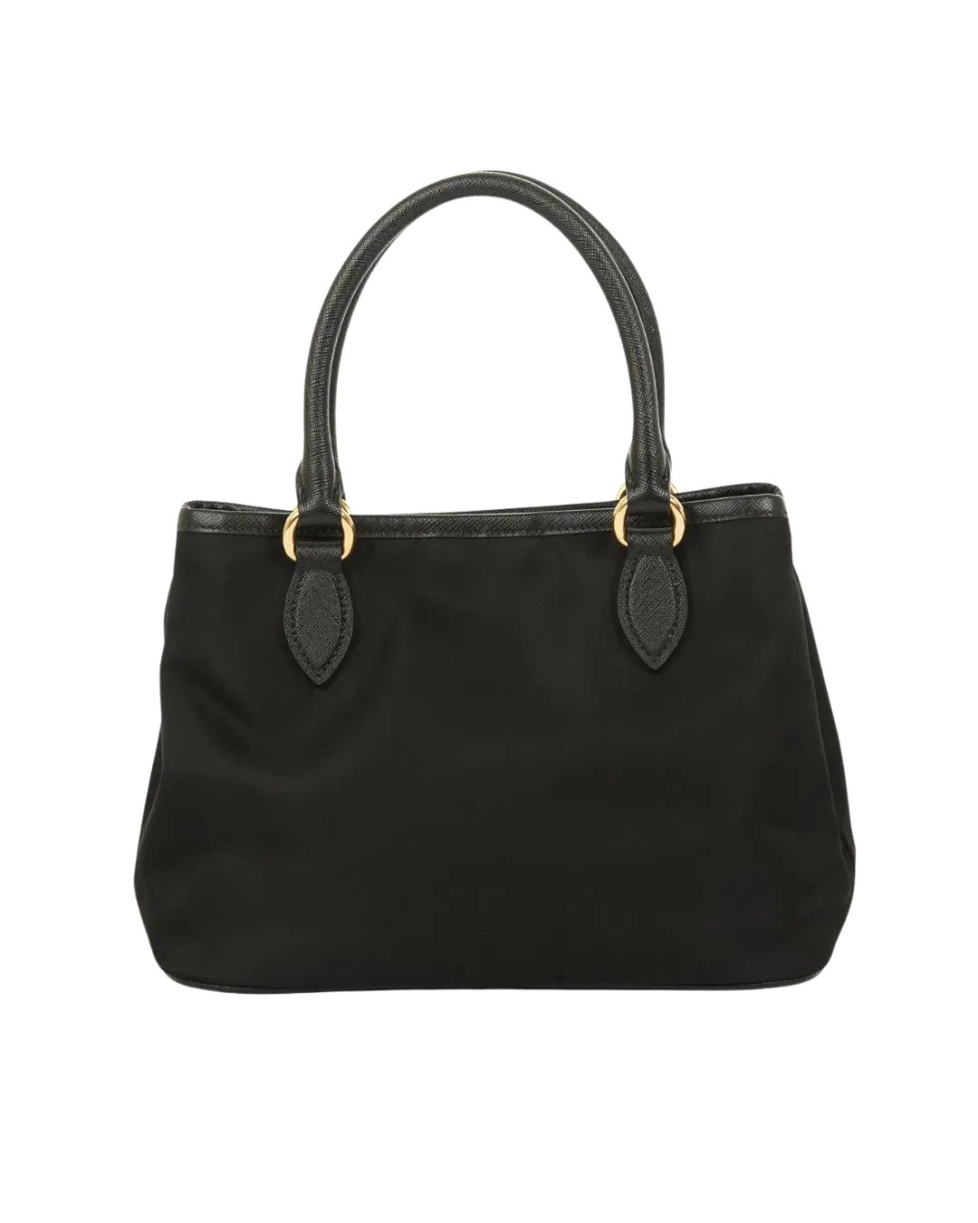 Saffiano Leather-Trimmed Tessuto Nylon Satchel w/ Strap & Authenticity Card