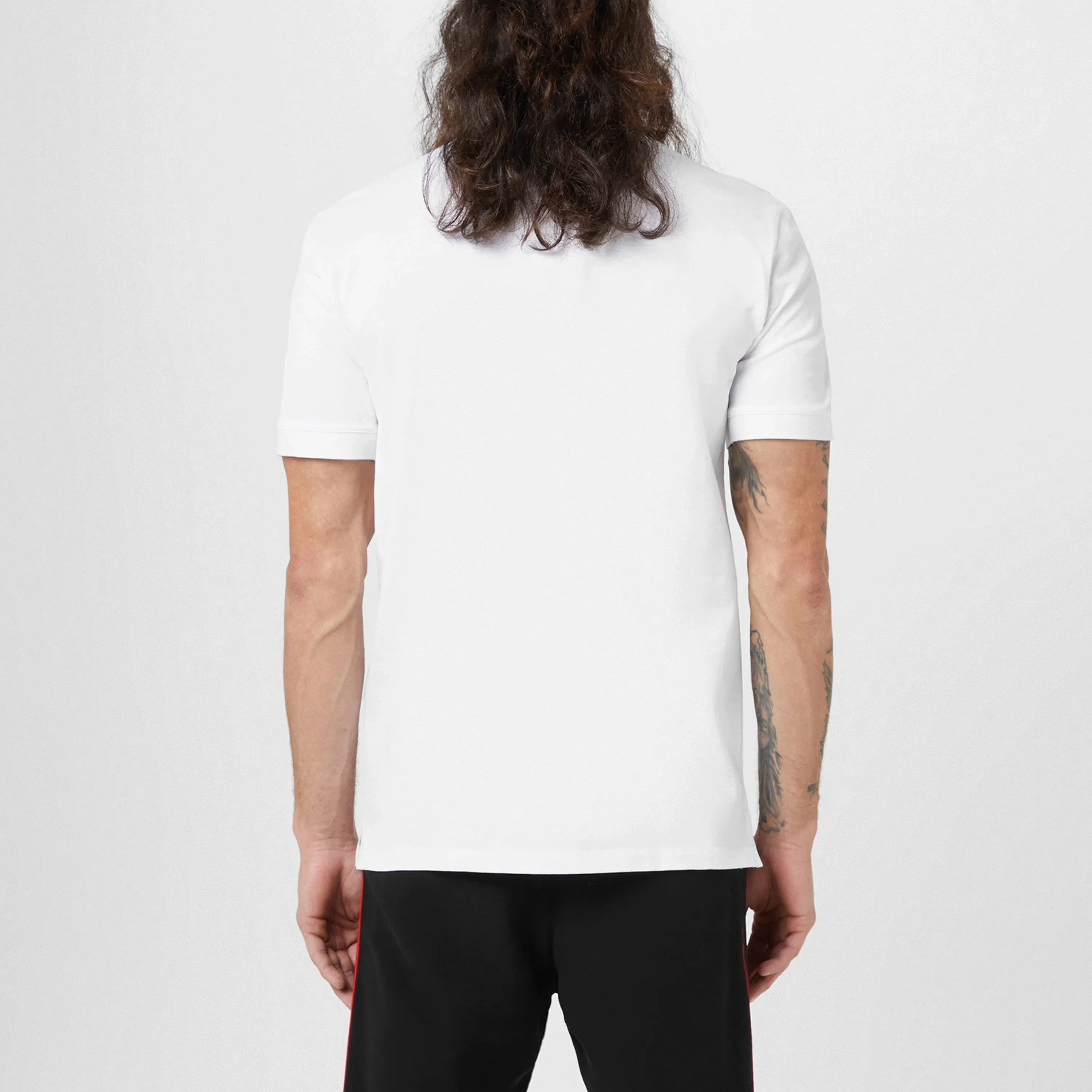 Plain Cotton Tape Button Polo Shirt