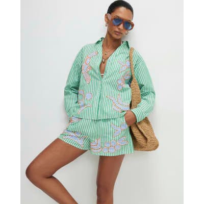 Green Striped Toucan Shirt