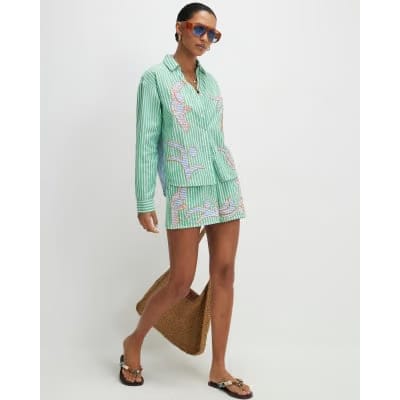 Green Striped Toucan Shirt