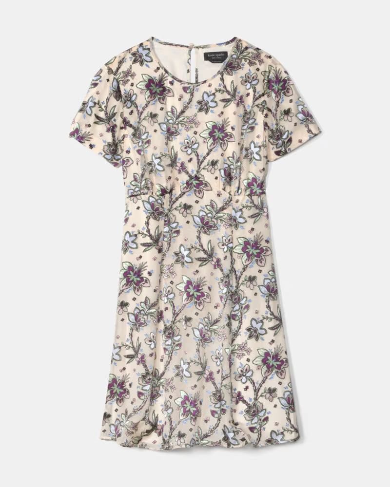 Satin Devore Empire Waisted Mini Dress