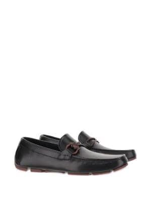 Ferragamo Gancini-detail leather loafers