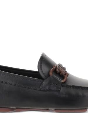 Ferragamo Gancini-detail leather loafers