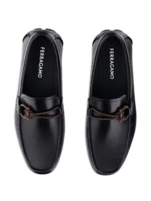 Ferragamo Gancini-detail leather loafers