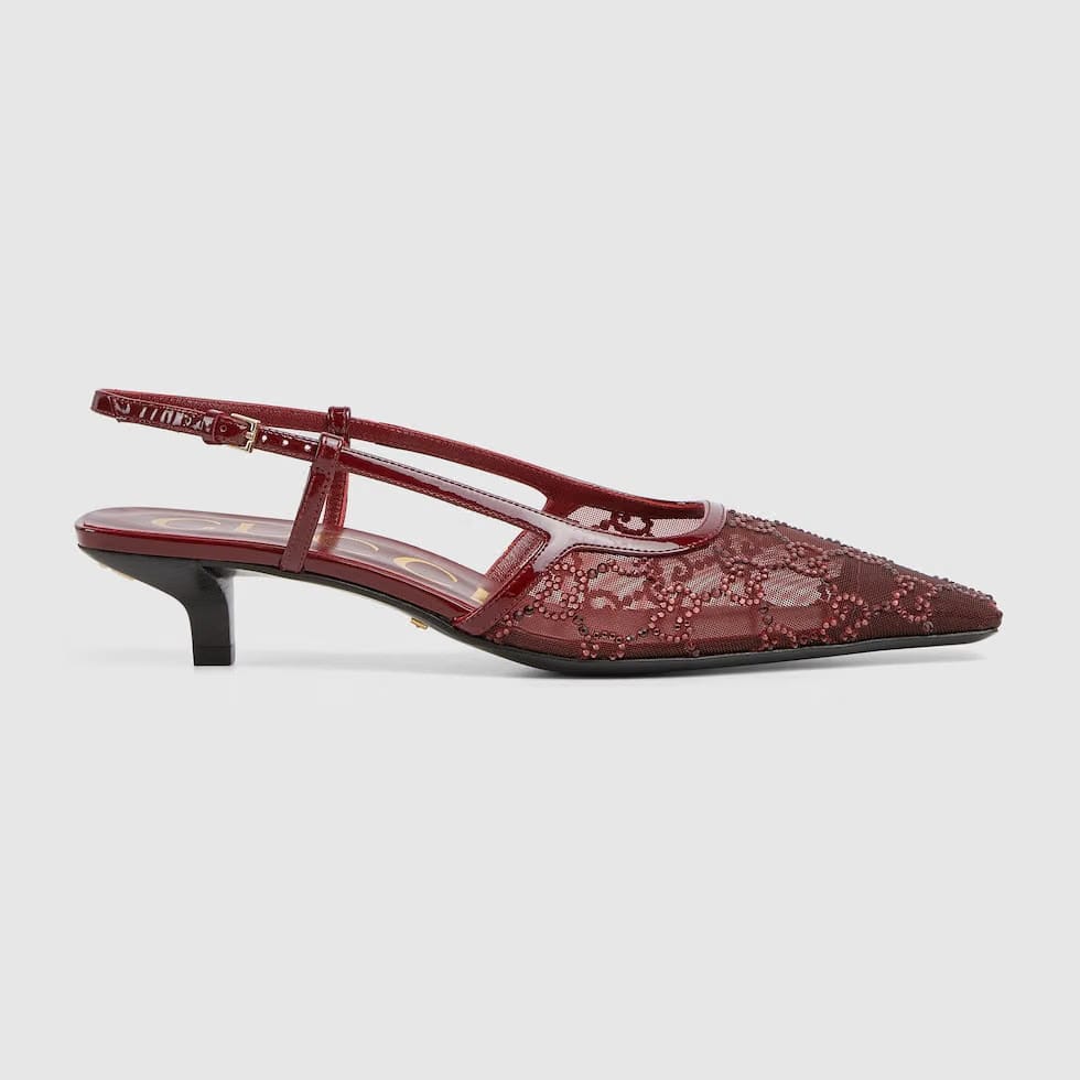 Women's GG crystal slingback pump
