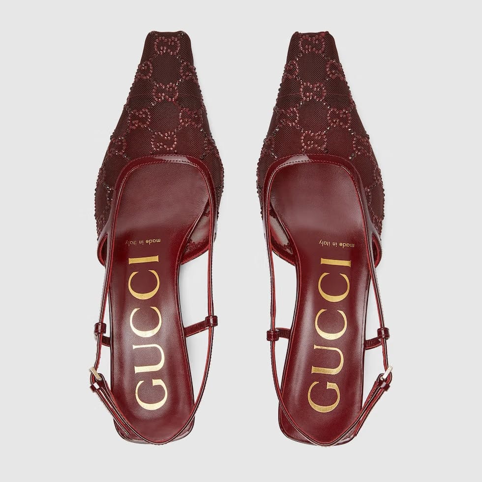 Women's GG crystal slingback pump