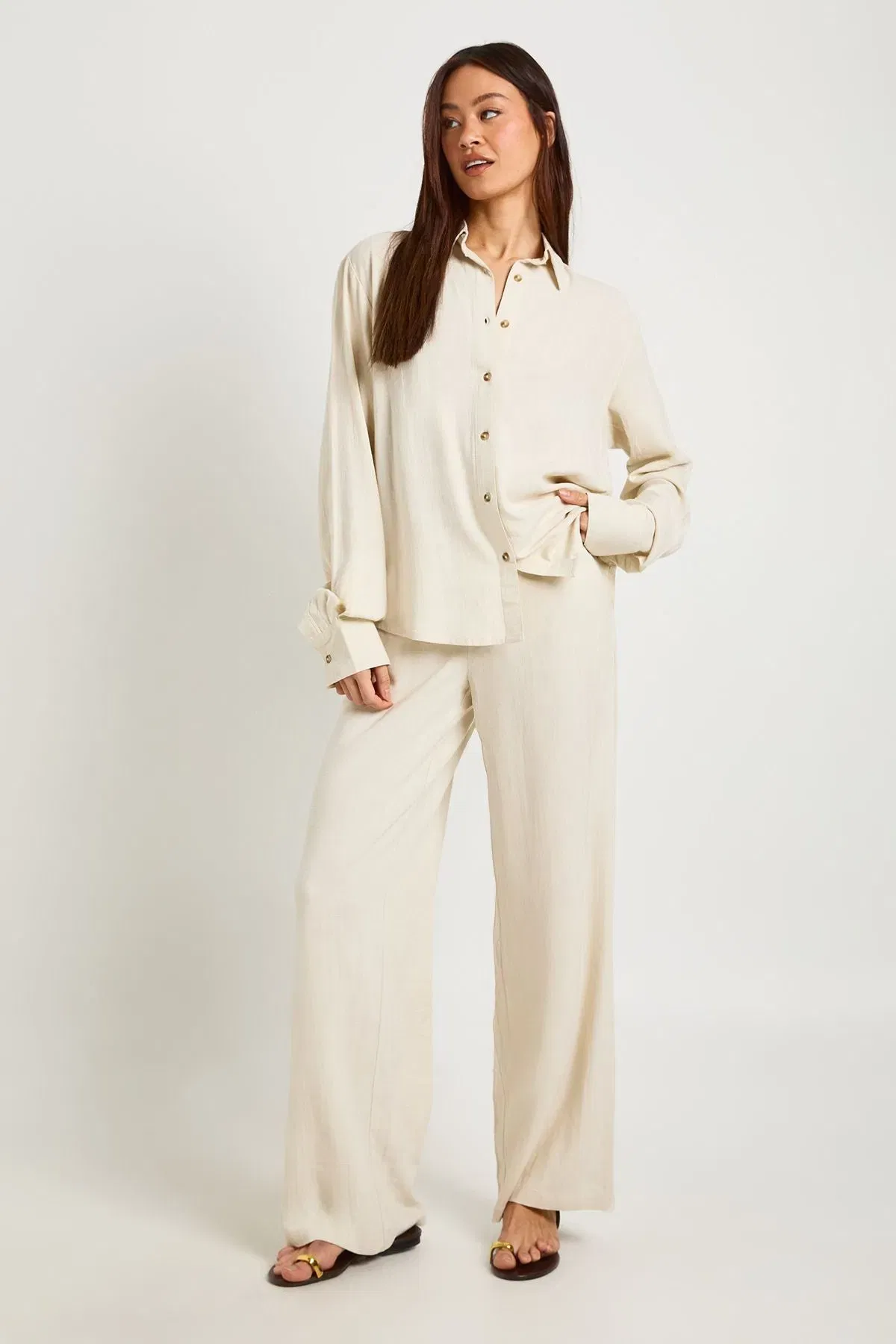 Tall Premium Linen Oversized Shirt