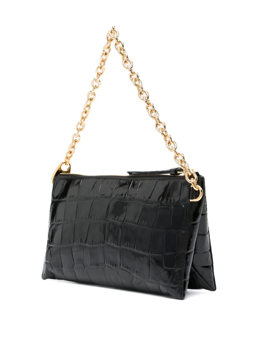 crocodile-embossed leather bag