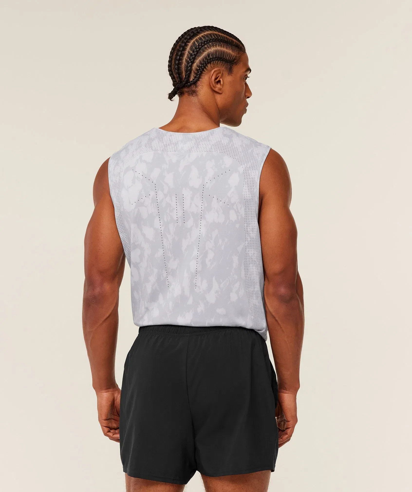 Gymshark Distance Seamless Tank - Light Grey / Light Grey / ACID WASH