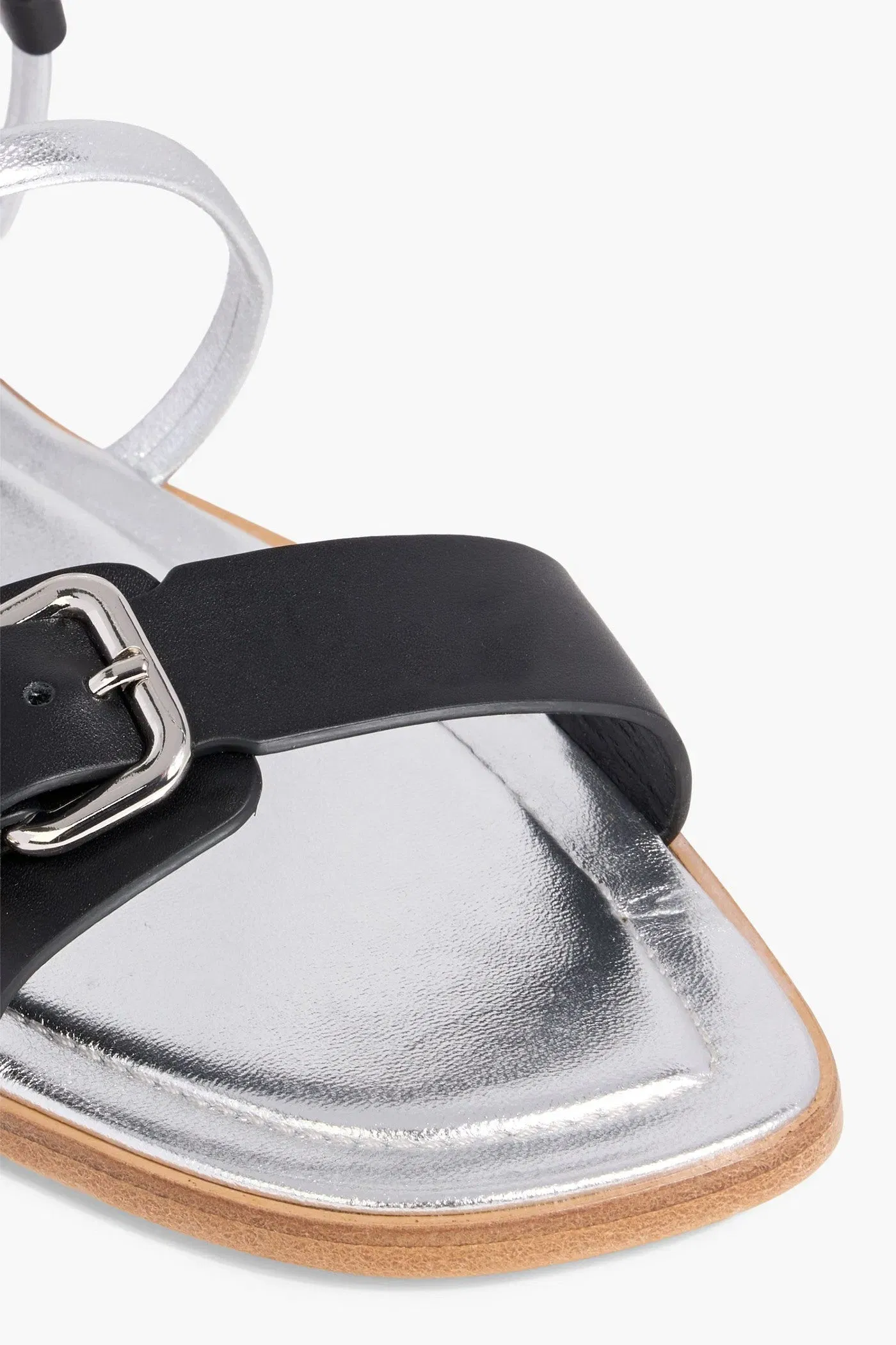 Tod's Smooth And Metallic Leather Slingback Sandals Silver Women's