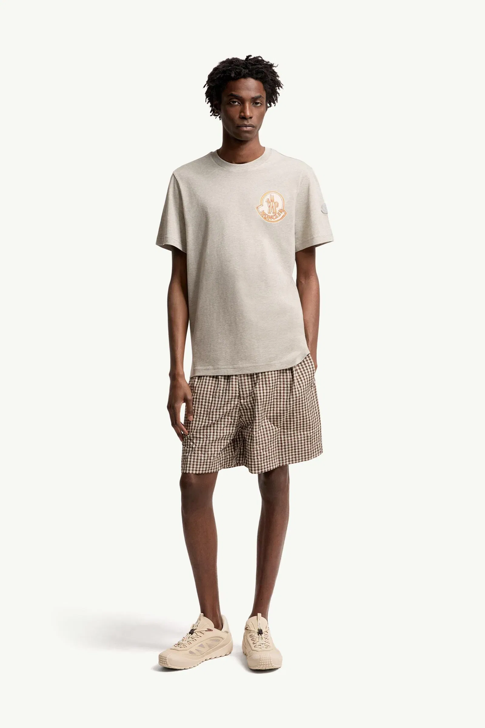 Moncler Logo Cotton T-Shirt Light Grey Light Grey