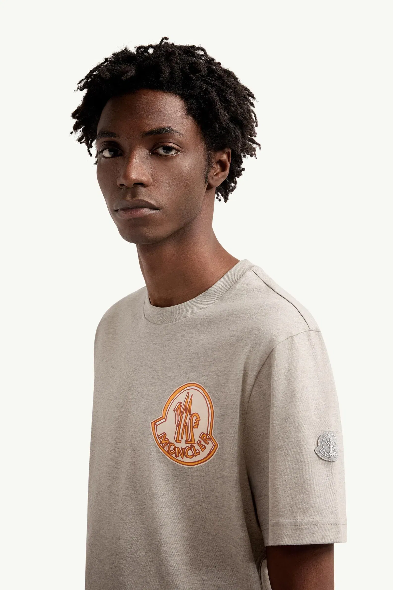 Moncler Logo Cotton T-Shirt Light Grey Light Grey