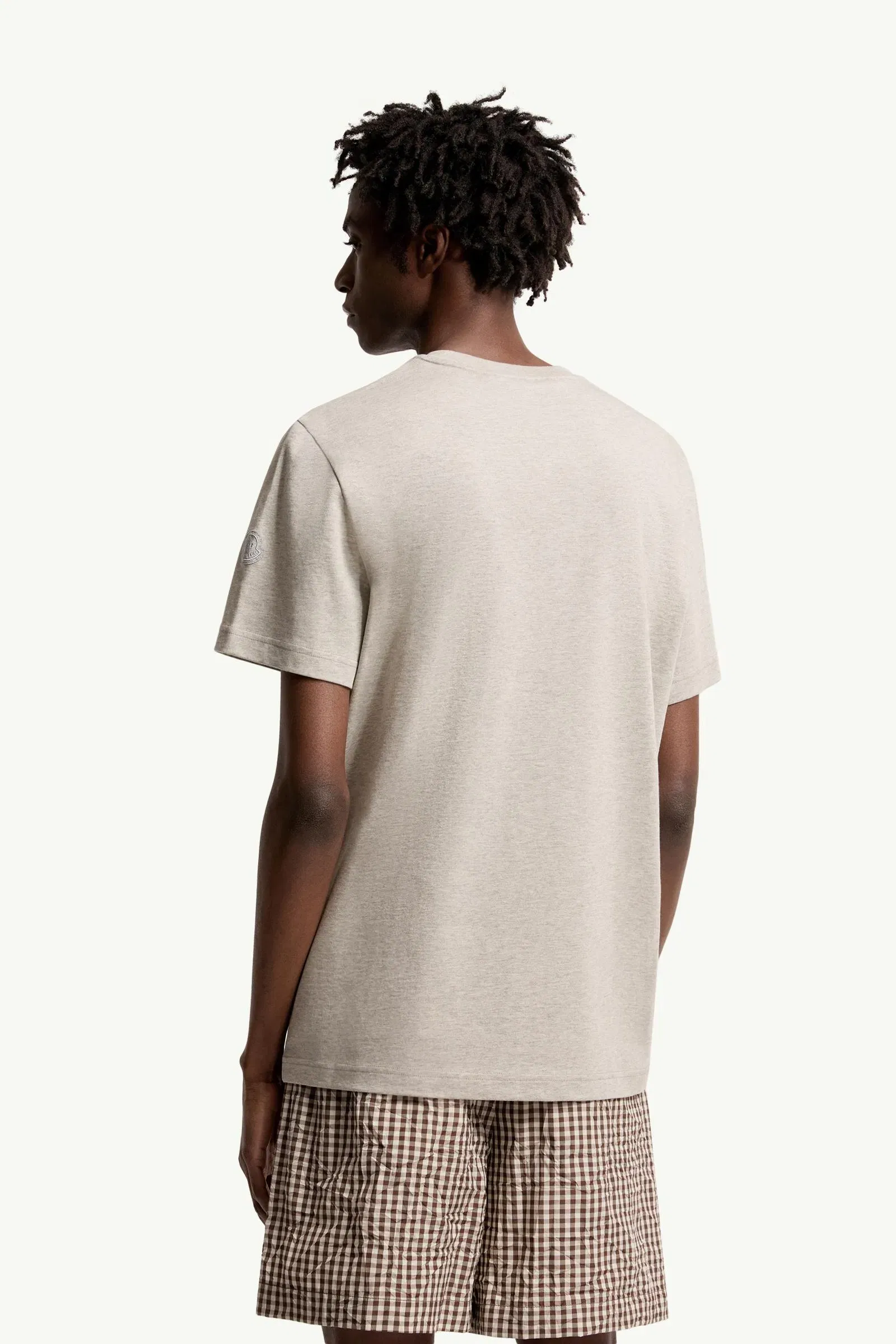 Moncler Logo Cotton T-Shirt Light Grey Light Grey