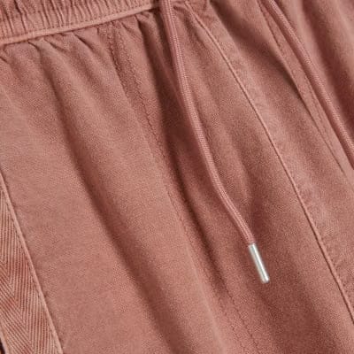 Pink Denim Elasticated Waist Joggers