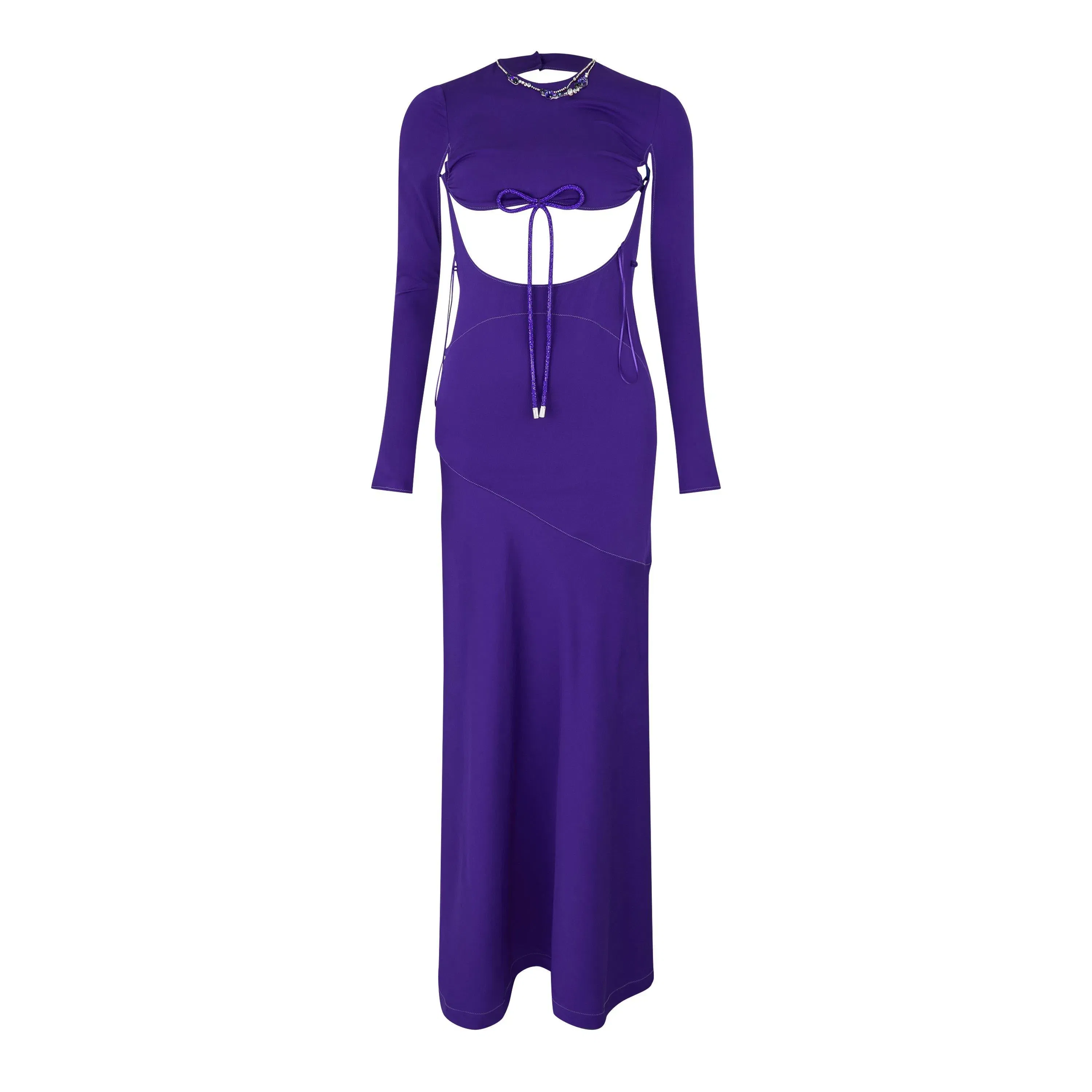Glam Embr Sporty Long A Line Dress