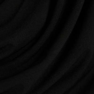 Black Short Sleeve Drape Off Shoulder Top