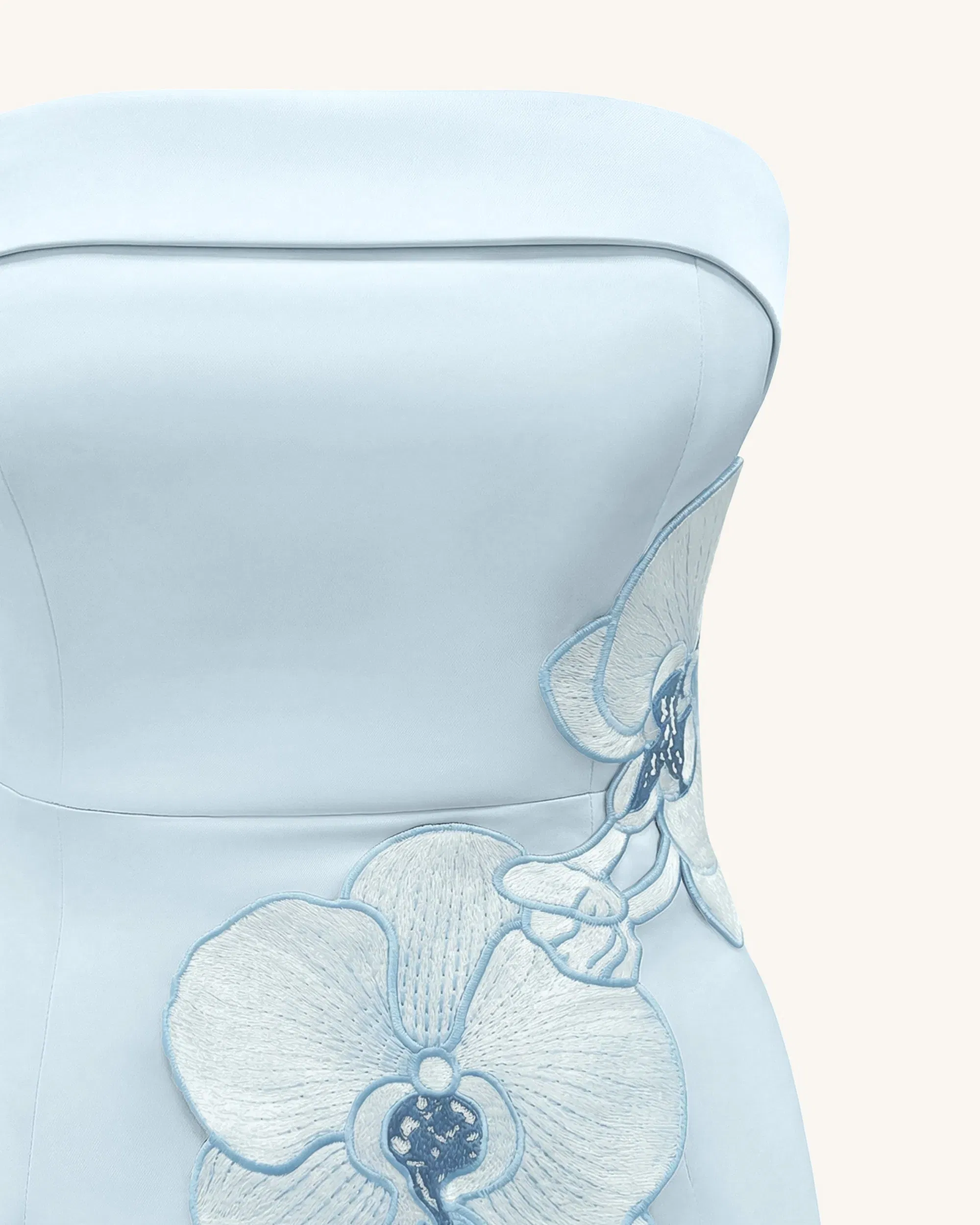 Orchid Embroidered Dress - Light Blue