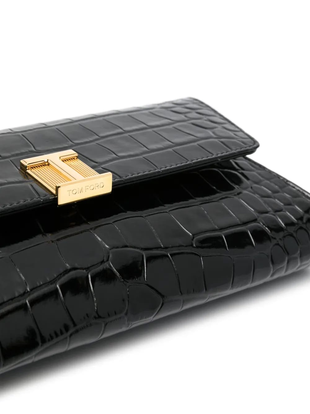 Nobile crocodile-embossed clutch bag