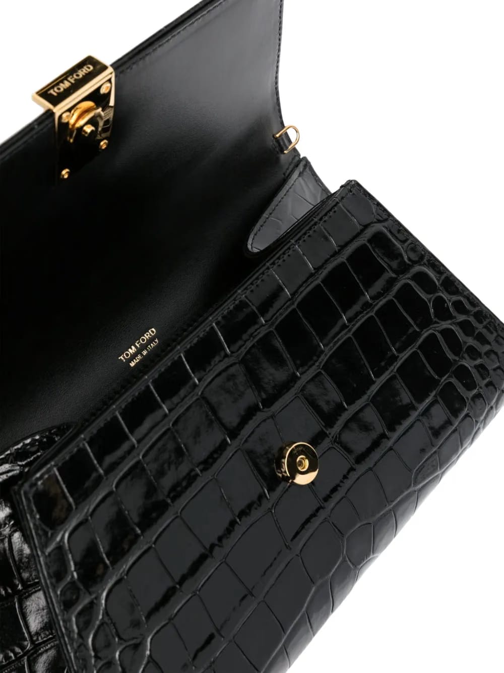 Nobile crocodile-embossed clutch bag
