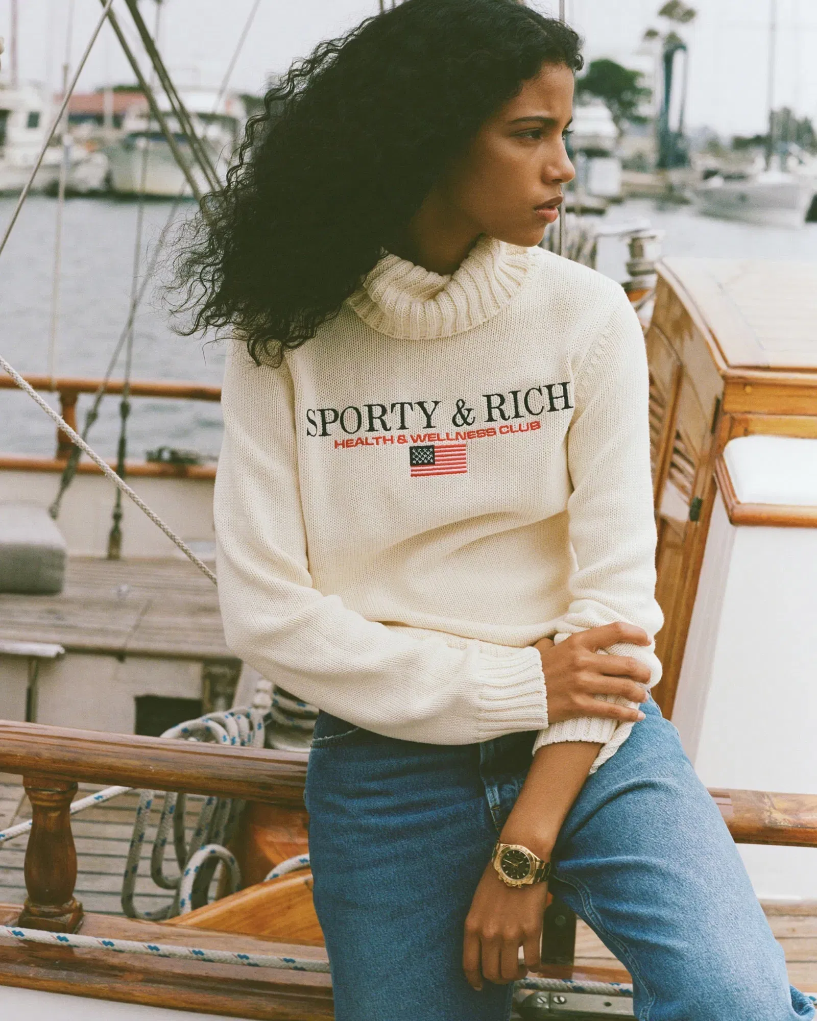 S&R Nautical Knitted Turtleneck - Ecru